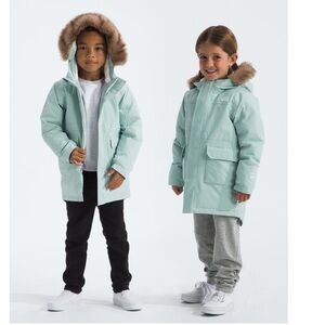 The North Face Kid Artic Parka in Muted Pine.$170.Unisex.Waterproof